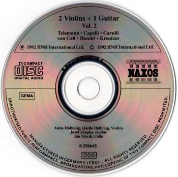 CD Georg Friedrich Händel: 2 Violins And 1 Guitar Vol. 2