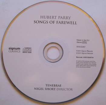 CD Tenebrae: Hubert Parry Songs of Farewell
