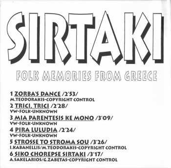 CD L.P.: Sirtaki (Folk Memories From Greece)
