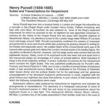 CD Henry Purcell: Suites and Transcriptions for Harpsichord