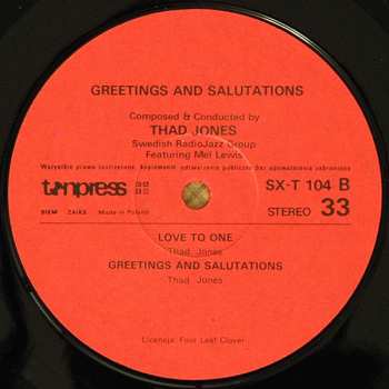 LP Thad Jones: Greetings And Salutations