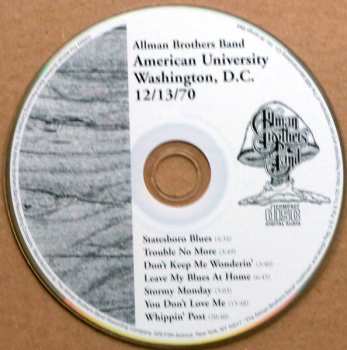 CD The Allman Brothers Band: American University Washington, D.C. 12/13/70