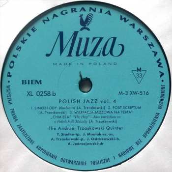 LP The Andrzej Trzaskowski Quintet: Polish Jazz Vol. 4