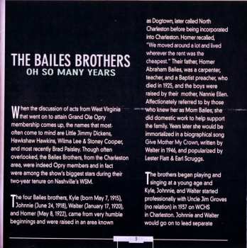 CD Bailes Brothers: Oh So Many Years