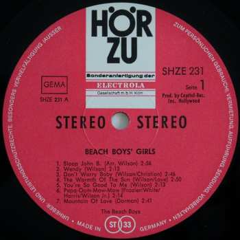 LP The Beach Boys: Beach Boys Girls
