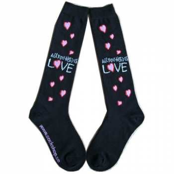 Merch The Beatles: Women's Knee High Socks All You Need Is Love 