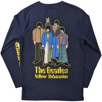 Merch The Beatles: The Beatles Unisex Long Sleeve T-shirt: Yellow Submarine Band (back & Sleeve Print) (small) S