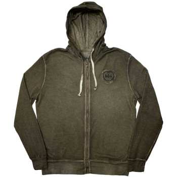 Merch The Beatles: The Beatles Unisex Zipped Hoodie: Apple Logo Stone Wash (small) S