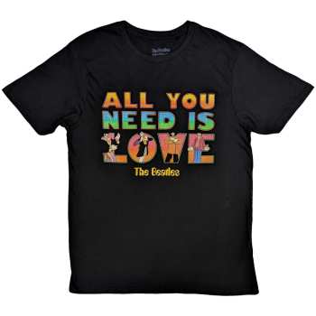Merch The Beatles: T-shirt Yellow Submarine All You Need Is Love Stacked