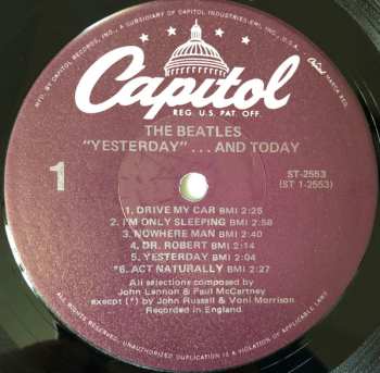 LP The Beatles: Yesterday And Today