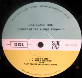 LP The Bill Evans Trio: Sunday At The Village Vanguard featuring Scott La Faro