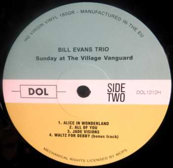LP The Bill Evans Trio: Sunday At The Village Vanguard featuring Scott La Faro