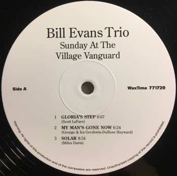 LP The Bill Evans Trio: Sunday At The Village Vanguard LTD