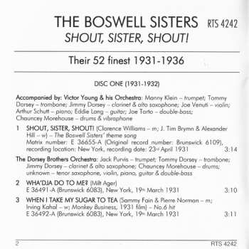 2CD The Boswell Sisters: Shout, Sister, Shout! Their 52 Finest 1931-1936