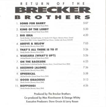 CD The Brecker Brothers: Return Of The Brecker Brothers