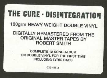2LP The Cure: Disintegration