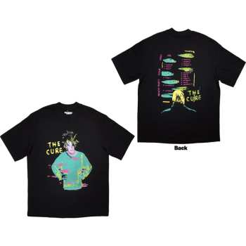 Merch The Cure: The Cure Unisex Oversized Boxy T-shirt: Beach Party Tour '86 (black) (back Print) (small) S