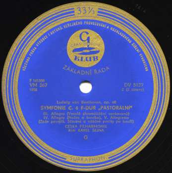 LP The Czech Philharmonic Orchestra: Symfonie Č. 6 F-Dur, Op. 68 "Pastorální"