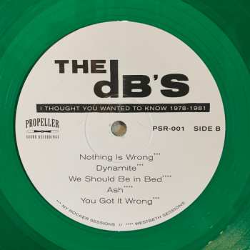 2LP The dB's: I Thought You Wanted To Know 1978-1981 LTD | CLR