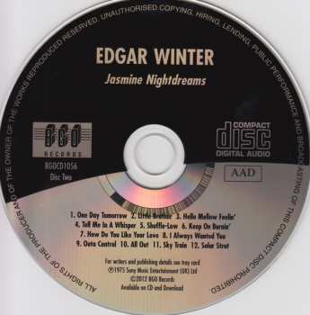CD The Edgar Winter Group: Jasmine Nightdreams + Edgar Winter Group With Rick Derringer