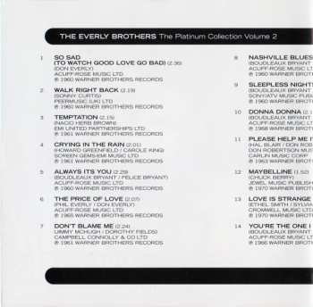 CD Everly Brothers: The Platinum Collection Volume 2