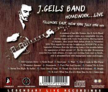 CD The J. Geils Band: Homework... Live Fillmore East, New York July 27th 1971