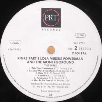 LP The Kinks: Lola Versus Powerman And The Moneygoround Part One