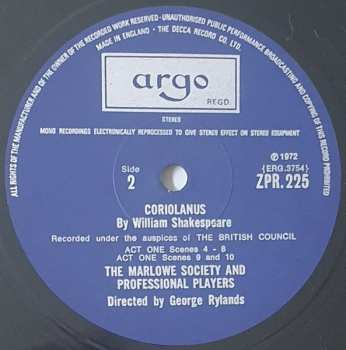 4LP/Box Set William Shakespeare: Coriolanus