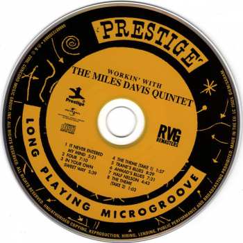 CD The Miles Davis Quintet: Workin' With The Miles Davis Quintet