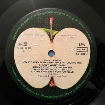 LP The Plastic Ono Band: Live Peace In Toronto 1969