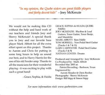 CD The Quebe Sisters: Texas Fiddlers DIGI