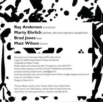 CD The Ray Anderson - Marty Ehrlich Quartet: Hear You Say - Live In Willisau