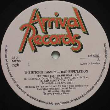 LP The Ritchie Family: Bad Reputation