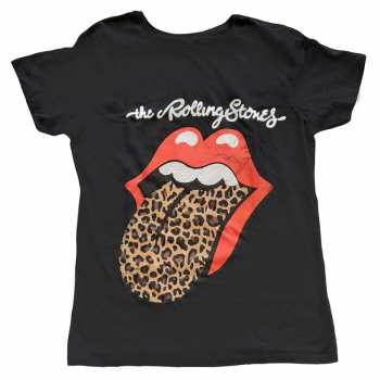Merch The Rolling Stones: Women's T-shirt Leopard Print Tongue