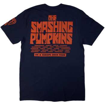 Merch The Smashing Pumpkins: The Smashing Pumpkins Unisex T-shirt: World Is A Vampire (navy Blue) (back Print) (small) S