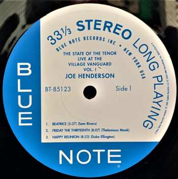 LP Joe Henderson: The State Of The Tenor (Live At The Village Vanguard Volume 1)