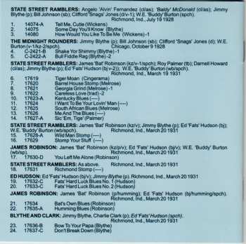 CD State Street Ramblers: The State Street Ramblers And Associated Groups 1928-1931 -- Featuring Jimmy Blythe