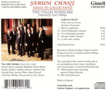 CD The Tallis Scholars: Sarum Chant - Missa In Gallicantu