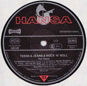 LP The Teens: Teens & Jeans & Rock 'n' Roll