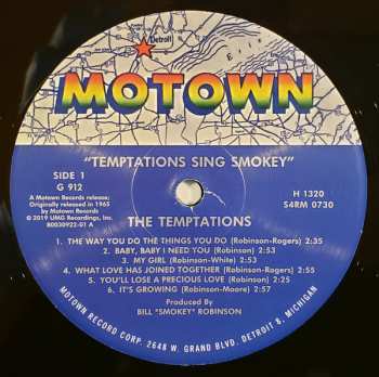 LP The Temptations: The Temptations Sing Smokey LTD