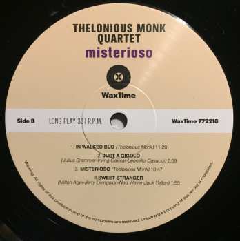 LP The Thelonious Monk Quartet: Misterioso LTD