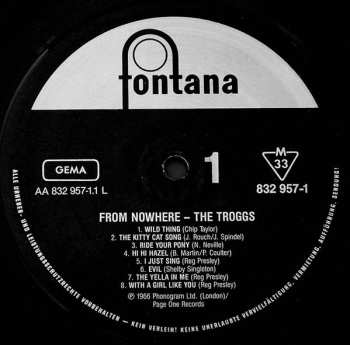 LP The Troggs: From Nowhere
