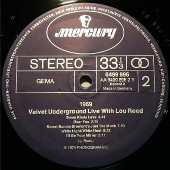 2LP Lou Reed: 1969 Velvet Underground Live With Lou Reed 