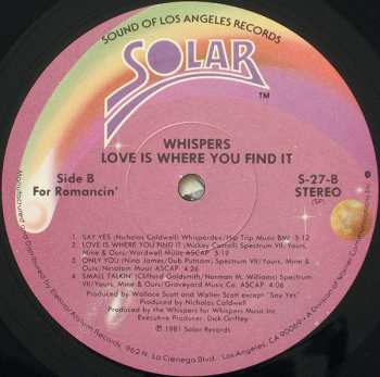 LP The Whispers: Love Is Where You Find It