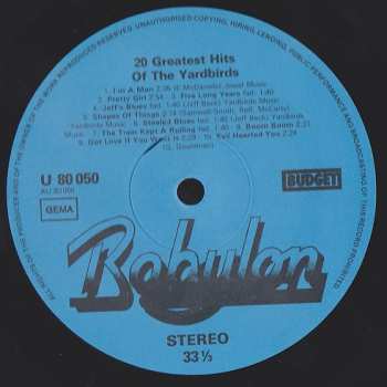LP The Yardbirds: 20 Greatest Hits