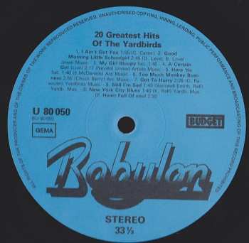 LP The Yardbirds: 20 Greatest Hits