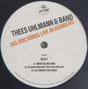 3LP Thees Uhlmann & Band: 100.000 Songs Live In Hamburg LTD | CLR