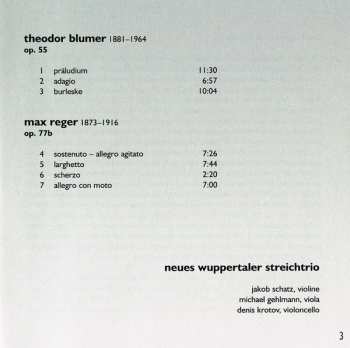 CD Max Reger: Neues Wuppertaler Streichtrio