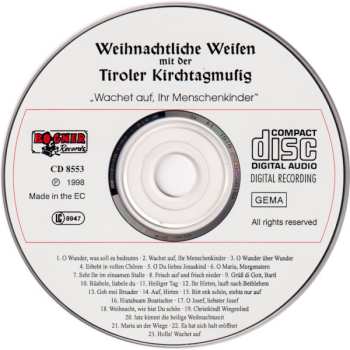 CD Tiroler Kirchtagmusig: Weinachtliche Weisen Mit Der Tiroler Kirchtagmusig (Wachet Auf, Ihr Menschenkinder)