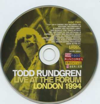 2CD Todd Rundgren: Live At The Forum London 1994